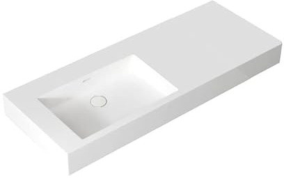 STONEART Waschbecken LP4512-0L (Mineralguss) weiß/120x48cm/matt link