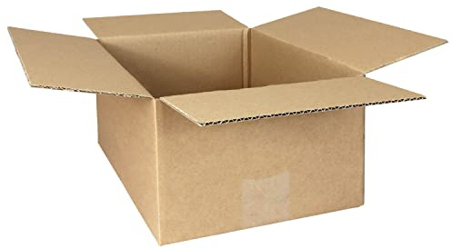smiley pack 100 Stück Faltkartons 300 x 215 x 140 mm braun KK30 | Versandkarton, Verpackungskartons 30 x 21,5 x 14 cm aus Wellpappe 1 wellig – Karton, Pappkarton für Paket & Päckchen