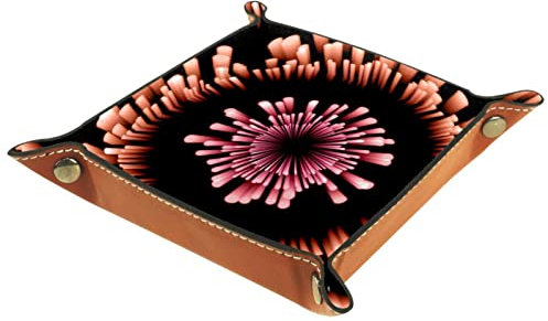 Würfeltablett aus Leder, quadratisch, für Schmuck, Feuerwerk, Klappschlüssel, Münzen, Süßigkeiten, Aufbewahrungsbox