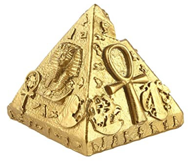 Abaodam 2pezzi Decorazione Desktop Resina Forma Di Piramide Dorata Accessorio Per Tavolo Di Sabbia e Layout Psicologico Delicato Per Atmosfere Rilassanti e Fotografie