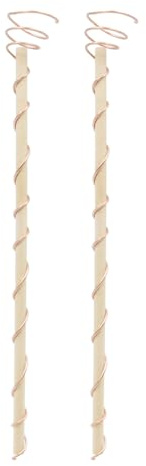 ZONADAH Elektrokultur-Pflanzenstecker, Holzstab, 30,5 cm, Kupfer-Gartenstecker, mit Holz umwickelte Pflanzenstecker für Innen- und Außenpflanzen, Kupfer-Gartenantenne, 2 Stück