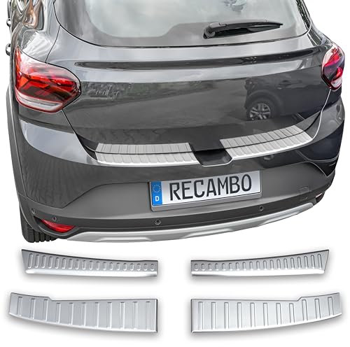 RECAMBO | Protector de Parachoques Trasero | Compatible con Dacia Sandero 3 | DJF-BJ | a Partir de 2021 | Acero Inoxidable Mate | Protección Borde de Carga
