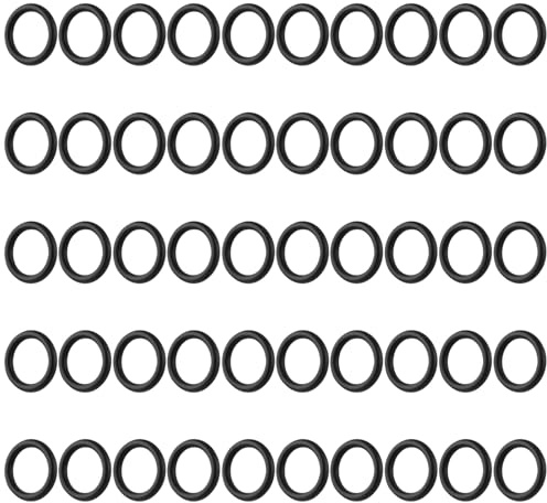 50pcs Oil Drain Plug O-Ring #11105, Primary Drain Plug Gasoline Tank Nozzle Replacement Gasket O-ring Gas Can Spout Replacement for Motorcycle O Ring Parts(Black)