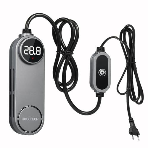 boxtech Aquarium Heizer mit Digitalanzeige 75W | Übertemperaturschutz,Einstellbar Temperatur,Tauchheizung für Aquarien