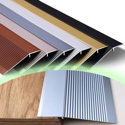 HAEKEBC 10cm Breite Türschwellenrampe, Ausgleichsprofil Aus Aluminium, Höhe Zwischen 1-4.5cm Übergangsprofil Für Laminat Fliesen Vinylböden(Grey,100cm/40in)