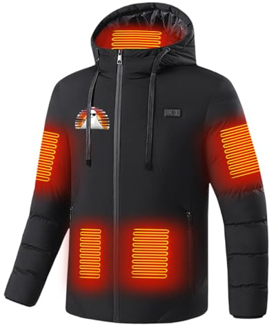 YAOJIWANG 2024 Chaqueta Calefactable Hombre Mujer, 11 Zonas 2 Temperaturas Ajustables, Abrigo con Calefacción Eléctrica USB, Lavable Ropa Calefactor de Invierno para Pesca, Caza Y Esquí