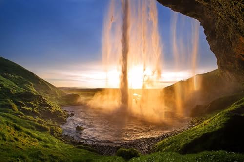 Cuadro Seljalandsfoss – Made in France – Cuadro de cristal acrílico 120 x 80