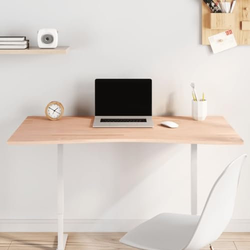 XGWKCNV Furniture select-Schreibtischplatte 110x(55-60) x1,5cm Massivholz Buche