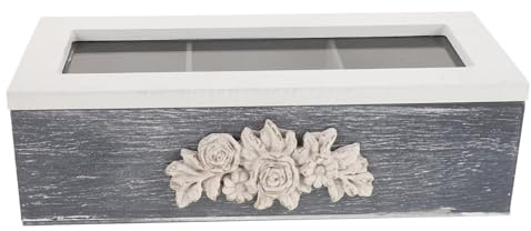 DEARMAMY Boîte à Bijoux Avec Couvercle Transparent Organisateur à Compartiments Pour Thé Et Accessoires Rangement Élégant Pour Bureau Et Décoration De Maison