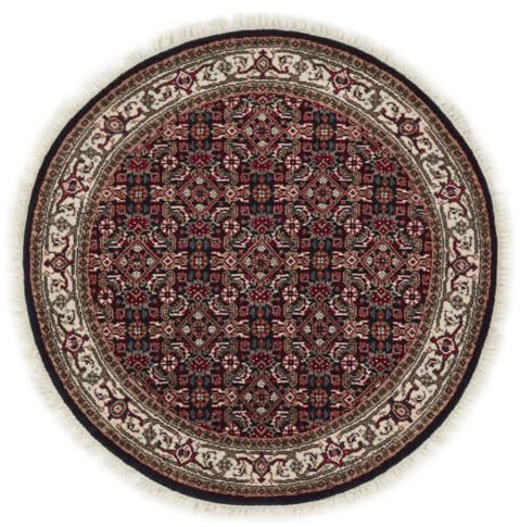Nain Trading Indo Bidjar 103x103 Handgeknüpft Orientteppich Rund Teppich Wolle Indien
