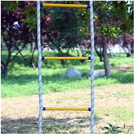 Notfall-Leiter für Feuerleiter, 10 m, Seilleiter für 2 6 stöckige Gebäude, Sicherheitsleiter mit Haken, Indoor/Outdoor, Klettern und Evakuierung, 420 kg Tragkraft