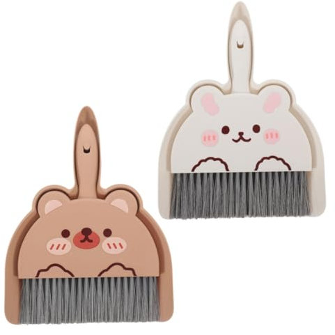 CHILDWEET 2set Mini Broom and Dustpan Set Small Dustpan Brush Cleaning Tool Desktop