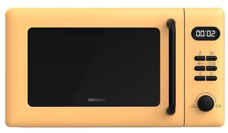 Cecotec Forno a Microonde con Grill Da 20 L Proclean 5110 Yellow. 700 W In 6 Livelli E Griglia Da 800 W, Modalità Scongelamento, Segnale Fine Cottura, Lampada Interna, Timer 30 Minuti, Design