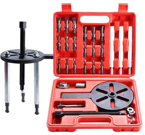 FreeTec Juego de 21 extractores de rodamientos internos, extractor interior universal, 3 ganchos curvos, extractor de bolas con 6 tamaños de pinzas de sujeción para interior