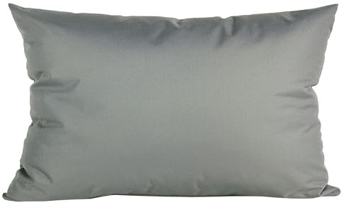 JACK 40x60cm Outdoor Lounge Kissen Dekokissen inkl. XXL-Füllung Wasserabweisend Sitzkissen Garten Stuhl Lotus Effekt, Farbe:Grau