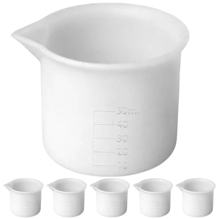 BESTYASH Verres Doseurs Silicone 6 Pièces 50 Ml Kit De Tasses À Mesurer Pour Mélange Résine Époxy Peinture Outils Artisanat Bricolage Réutilisables