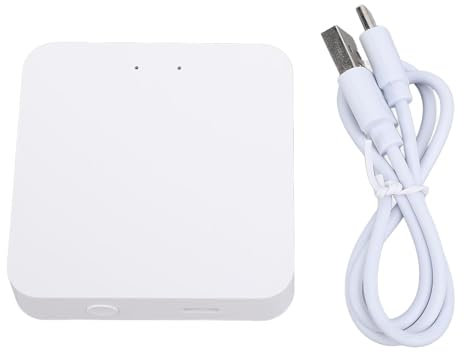 Smart Lock WiFi Gateway 2.4GHz 32.8ft Range Remote APP Control Voice Control WiFi Hub for Keyless Entry Door Lock ABS Material Compact Design Easy Setup for Smart Home Security