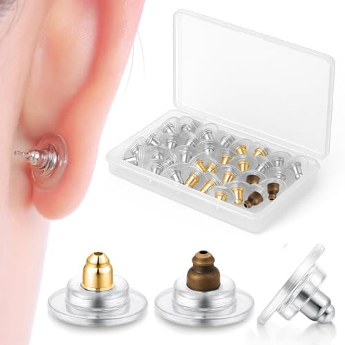 JYNXOR 100 Piezas Tuercas Pendientes Levantadores Transparente Cierre Pendientes,Pequeños Tapones para Goma Reemplazos Topes de Espalda de Pendiente-Multicolor