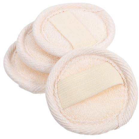 Peeling Luffa Reinigungspads 4 Stück für Gesicht, Beige | Loofah und Make Entfernung für Tägliche Up Gesichtsreinigung Stoff , Leicht und Tragbar