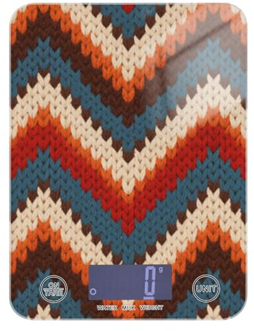 Righe rosse e blu a maglia conteggio calorie bilancia alimentare per cucina 5 kg/5 g, bilancia digitale precisa grammi con 4 unità per perdita di peso perdita di peso torrefazione báscula para pesar