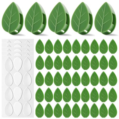 TRKETK 50 Stück Pflanzen-Wand-Kletter-Clips, Selbstklebende Pflanzenhalterung Pflanzenclips Wand Grüne Ranken-Clips Pflanzen Zubehör Ranken-Haken für Gartenarbeit Gemüse Kabelorganisator