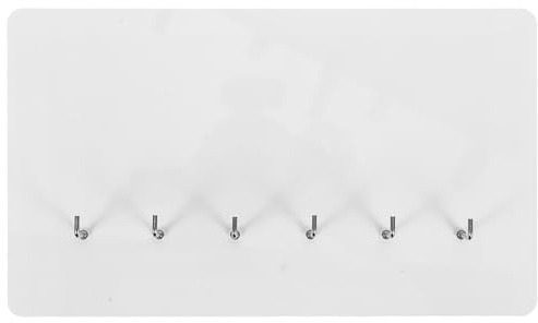 OFFSCH Panel Colgante MDF Blanco de 12 MM con 6 Agujeros para Sublimación Marco Cuadrado Flotante para Fotos y Pósteres Organizador Multifuncional para Llaves y Ropa Adecuado para