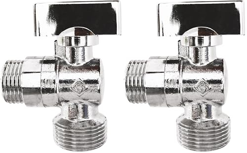 SOMATHERM FOR YOU, Robinet à sphère pour machine à laver - Mâle 1/2 à Mâle 3/4 - Corps en laiton chromé - Manette ABS 1/4 de tour - Installation rapide - Norme ACS - Durable et esthétique (Lot de 2)
