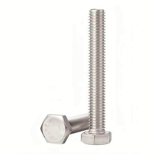 YIIFLY M10x100 Sechskantschraube, M10-1,5 Schraube,Außensechskant Maschinenschrauben, Edelstahl 304 (A2-70), DIN 933, blankes Finish, Vollgewinde, 6 Stück