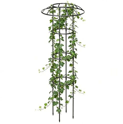 Gihioue Garten Schirmförmiges Spalier - Vertikale Und Dekorative Rankhilfe Für Kletterpflanzen,Blumenpilzförmiges Spitzengitter - Für Weinreben Rosen Drachenfrucht Gurken Hortensien Efeutute