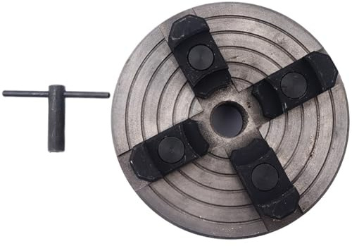 BildeeMait Portabrocas de torno de madera autocentrante de 15,2 cm a 8TPI, acero, sujeción de 12C55 mm para rango, gris