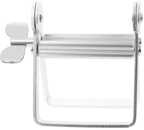 HOMSFOU Metal Toothpaste Tube Squeezer Aluminum Alloy Salon and Home Squeezer for Hair Colour Creams, Silver Metal Barber and Bathroom Tube Extruder Tool