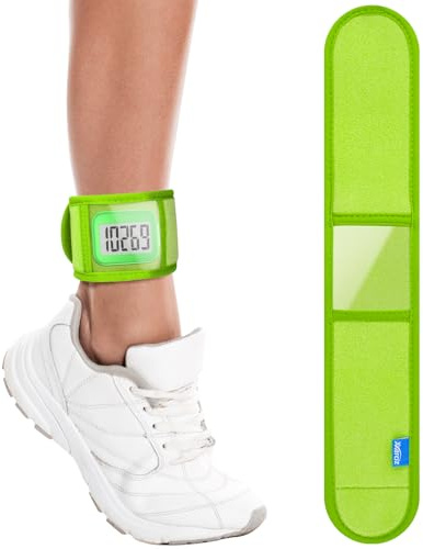 Xxerciz Cavigliera compatibile con pedometro fitness grande, traspirante e sportivo, con custodia trasparente per accessorio contapassi (verde)