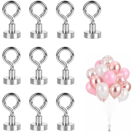 Lote de 10 pesos magnéticos para globos de helio, 16 mm, peso reutilizable, imán potente para mantener los globos estable – ideal para bodas, cumpleaños y fiestas