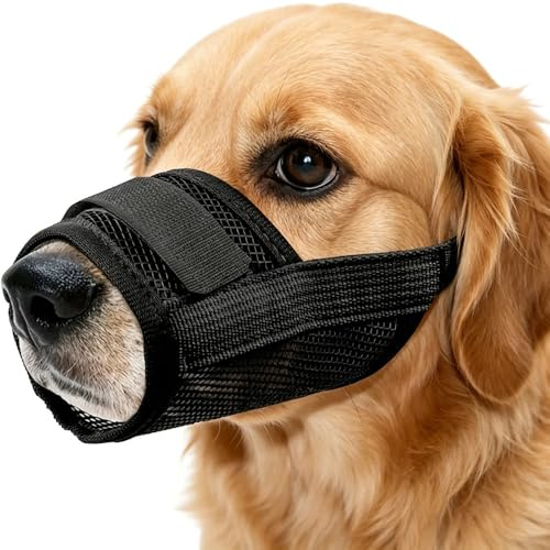 ASISUN Museliere pour Chiens,XL Espirant Muselière en Réglable pour Chien,Noir Museliere Anti Aboiement empêche de Manger, de Mordre et de AboieMent