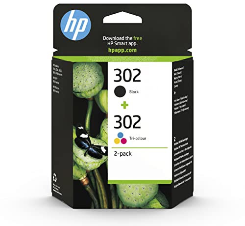 HP 302 (X4D37AE) Original Druckerpatronen, Black + Tri-color, 2er Pack für HP DeskJet 1100, 2300, 3600, 3800, 4600 series, HP ENVY 4500 series, HP OfficeJet 3800 Serie