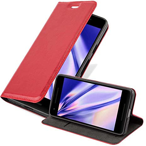 Cadorabo Custodia Libro per Google PIXEL 2 XL in ROSSO MELA - con Vani di Carte, Funzione Stand e Chiusura Magnetica - Portafoglio Cover Case Wallet Book Etui Protezione