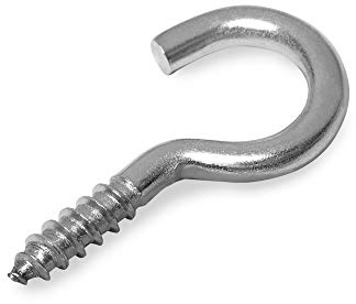 HEAVYTOOL Cup Hakenschraube mit Holzgewinde 4mm x 40mm (10 Stück) Edelstahl A2 AISI 304 Schraubhaken Deckenhaken Hakenholzschraube