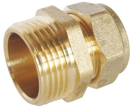 SOMATHERM FOR YOU, Raccord à compression laiton TC 16 - Mâle 15/21 pour tube cuivre Ø16, idéal pour plomberie, réseaux d'eau sanitaire et chauffage, étanchéité filet ou joint