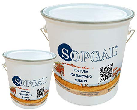 Sopgal Pintura de Poliuretano para Suelos (4+1 Litros - Color: Carta RAL) - Antideslizante, resistente al desgaste y al roce. Parkings, Naves Industriales, Garajes