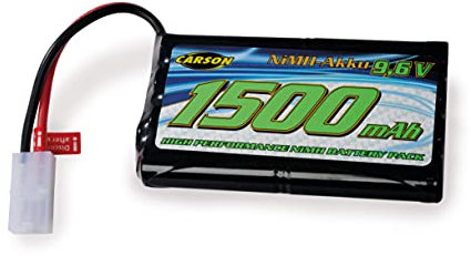 Carson 500608229 9,6V/1500mAh NiMH Race batteria TAM - ricaricabile, con connettore Tamiya, pacco batterie per auto RC, batteria di ricambio veicolo telecomandato, alta qualità, modellismo