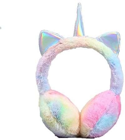 Women Girls Colorful Winter Warm Earmuffs Fluffy Plush Unicorn Ear Muff Ear Warmers (#3)