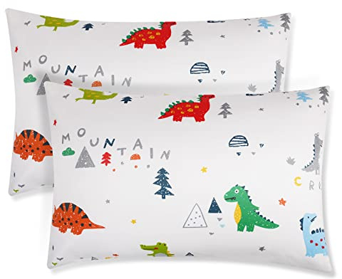 Vicloon Baby småbarn kuddfodral, 2-pack 100 % bomull kuddfodral, barnsäng örngott par fodral 40 x 60 cm, mjuk och andningsbar babykudde för pojke och flicka sängkläder, barn resekudde örngott