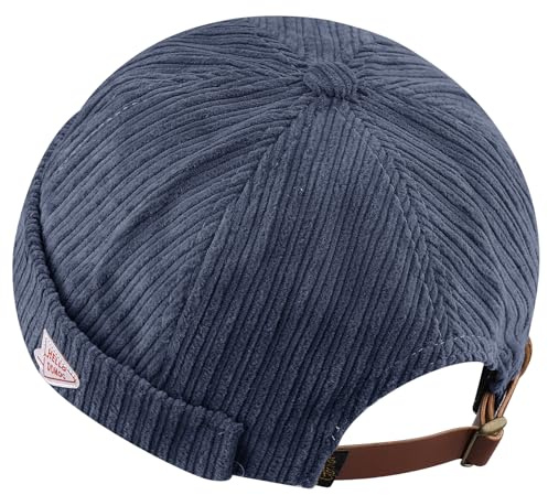 CLAPE Casquette Docker en Velours Côtelé Casquettes sans Visière Réglable | Pliable,Léger,Vintage Miki Breton,Bonnet Marin pour Casual,Voyage,Plein Air,Streetwear