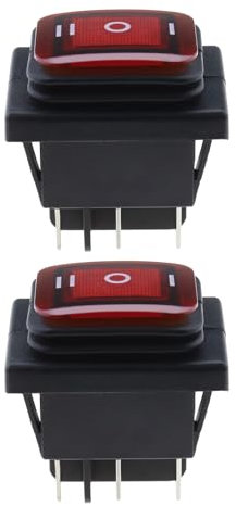 Be In Your Mind Lot de 2 interrupteurs à bascule avec lumière LED rouge 3 positions marche/arrêt 6 broches 16 A 250 V/20 A 125 V étanche pour voiture, moto, bateau