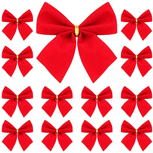 MAGICLULU 12stücke Weihnachtsbaum-Schleifen Süße Bogen-hängedekorationen Für Ihren Weihnachtsbaum Geeignet Für Festliche Anlässe Und Dekorationen