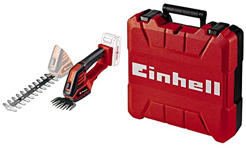 Einhell 3410313 Tagliasiepi e Tosaerba a Batteria & Originale E-Box S35 Valigetta (dimensioni 350x330x110 mm, a prova di schizzi d'acqua, portata max. di 12 kg)