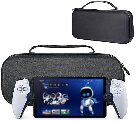 QINOUK Case for Sony PlayStation Portal, [Shockproof] Hard Protective Case Travel Handheld Carrying Case Storage Bag for Sony PlayStation Portal-Black