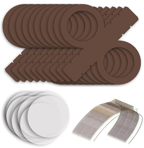 CREATIV DISCOUNT Laternen Bastelset für Braune Laternen, 10 braune Rohlinge, 20 runde Transparentpapierzuschnitte, 10 Laternenbügel, Ideal für 10 Martinslaternen