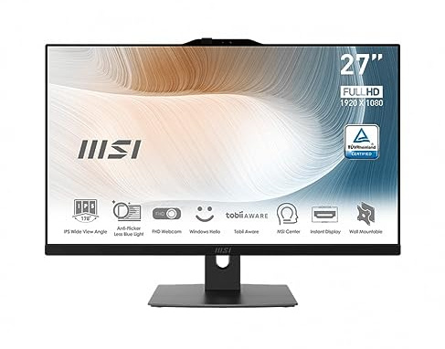 MSI Modern AM272P 12M-406EU Intel® Coreâ„¢ i7 68,6 cm (27) 1920 x 1080 Pixeles 16 GB DDR4-SDRAM 512 GB SSD PC Todo en uno Windows 11 Pro Negro Marca