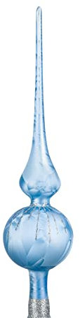Navidacio Weihnachtsbaumspitze | Groß 35cm in Ice Blau Silber Regen Baumspitze Spitze Tannenbaumspitze Christbaumspitze Weihnachtsbaum Christbaum Tannenbaum Christmas Tree Top NEU